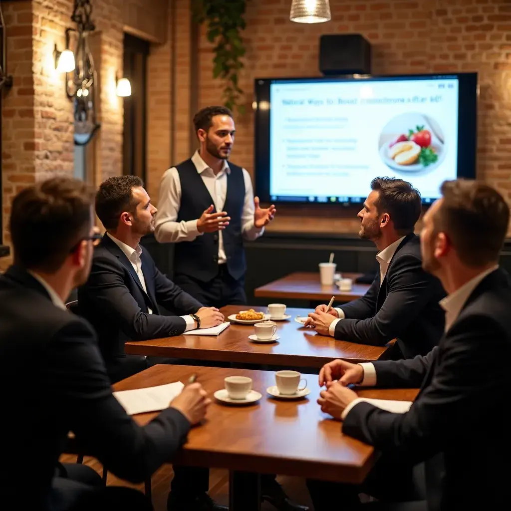 Hombre en una consulta médica recibiendo asesoramiento sobre métodos naturales de salud.